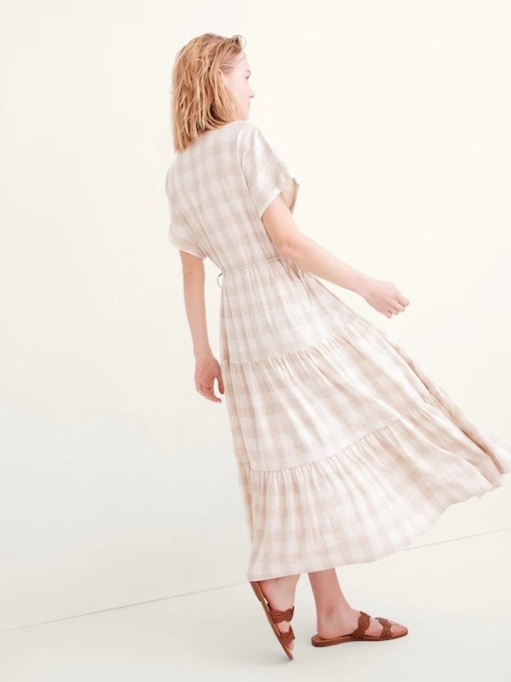 Madewell Button-Front Tiered Midi Dress: Undyed Gingham Edition